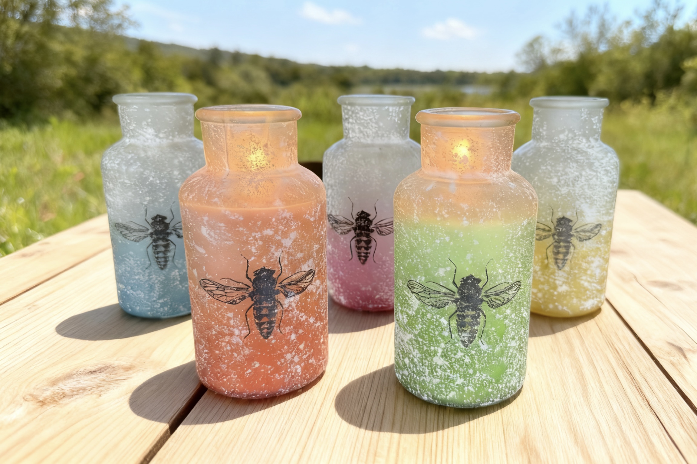 Frosted Glass Bottle Candle